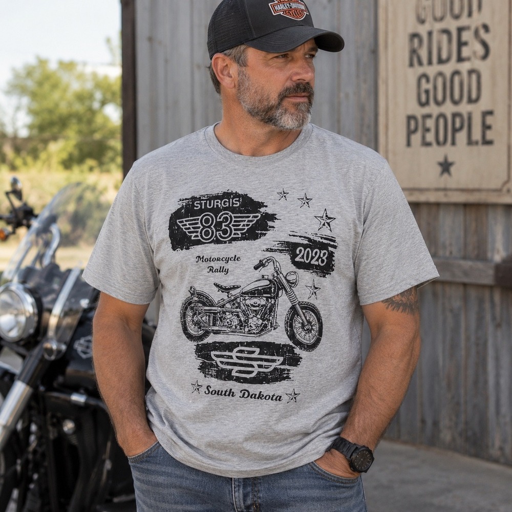 Sturgis 83 Motorcycle Rally 2023 T Shirt Mens XXL Gray South Dakota Biker Tee